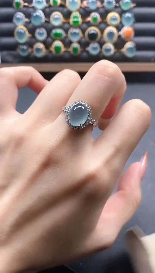 银S925镶嵌戒指翡翠15151