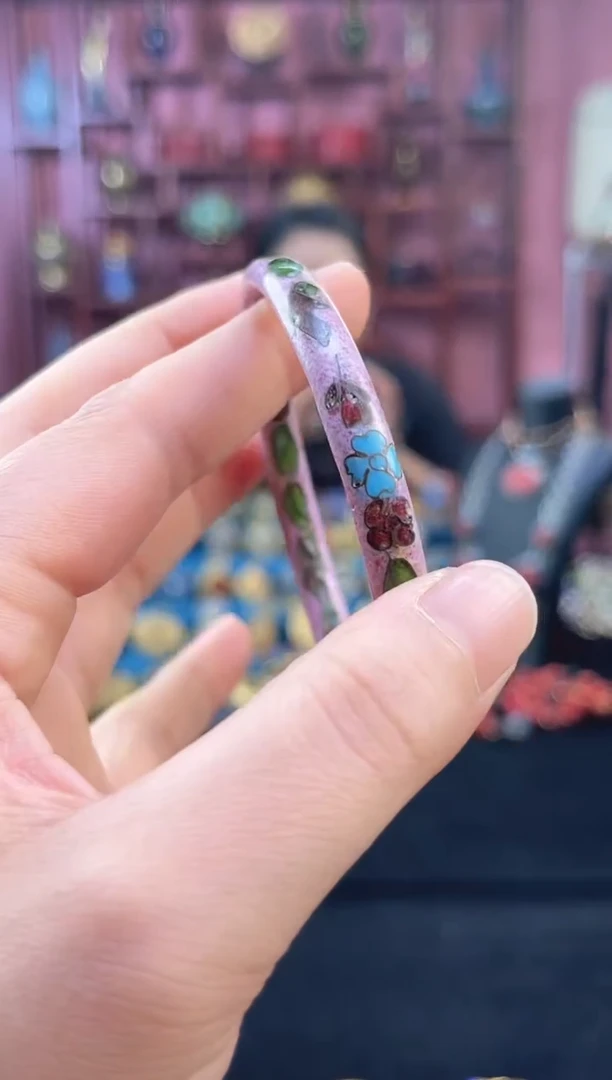 非遗 景泰蓝棍镯 56-60 粉色