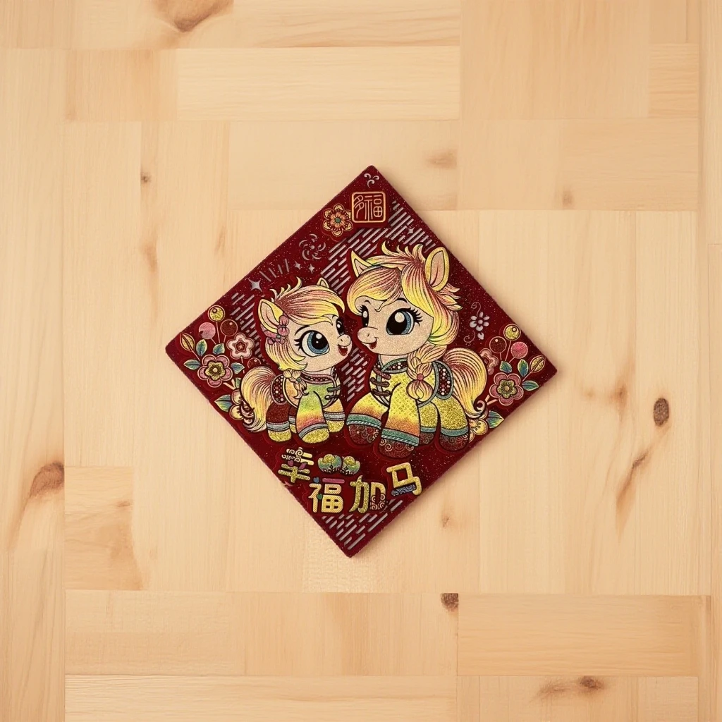 2026马年福字幸福加码毛毡立体全背胶年味装饰新年