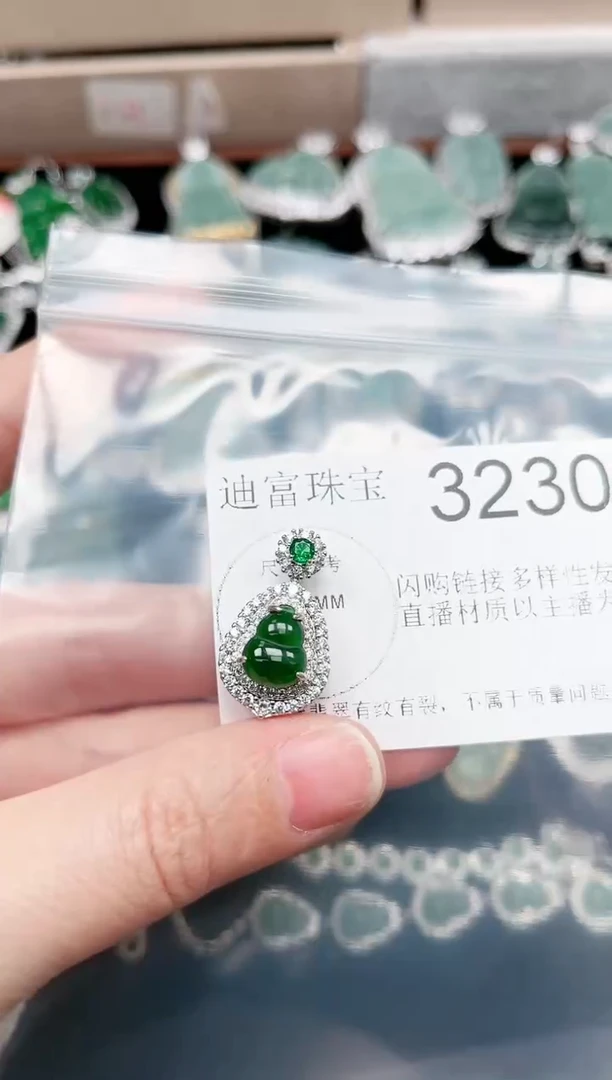 【闪购商品】翡翠颈饰未镶嵌赠皮绳3230
