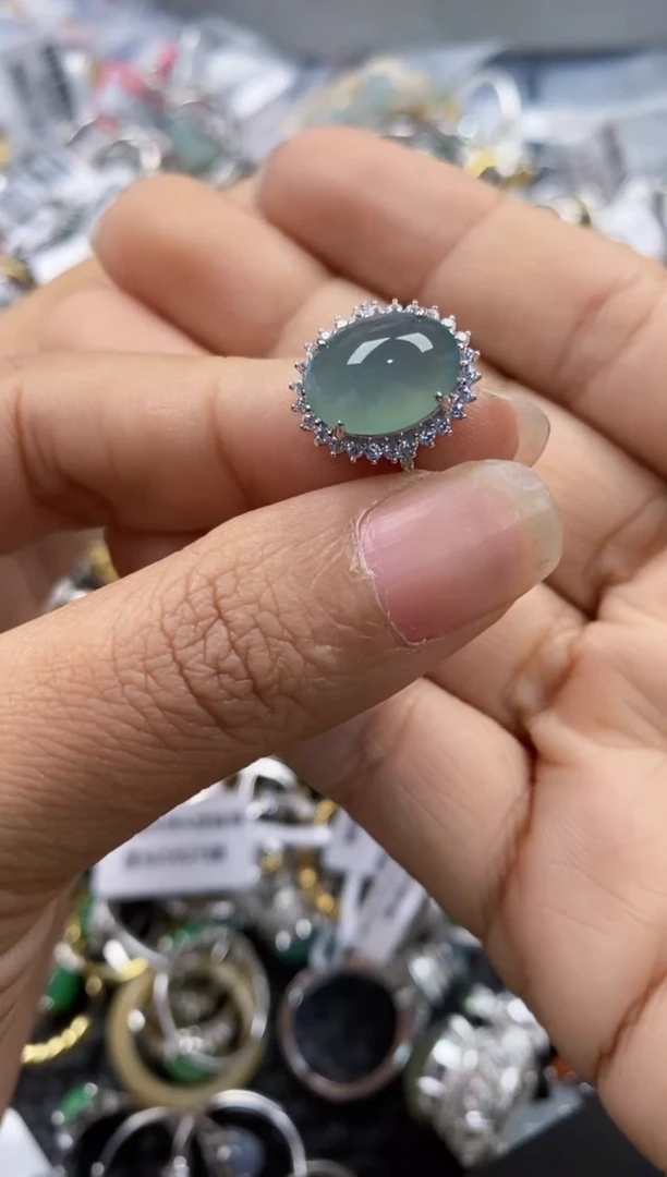 银S925镶嵌戒指翡翠?****.666---3