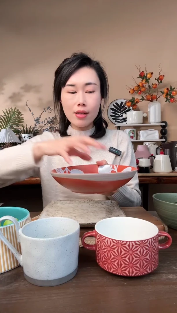 【闪购商品】瓷片8.5英寸粗陶手绘花碗微瑕