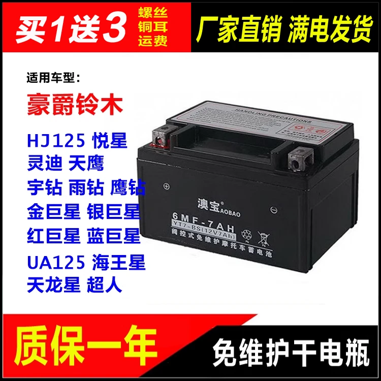 摩托车干电瓶豪爵铃木HJ125T-9悦星 UA125海王星天龙星超人蓄电池