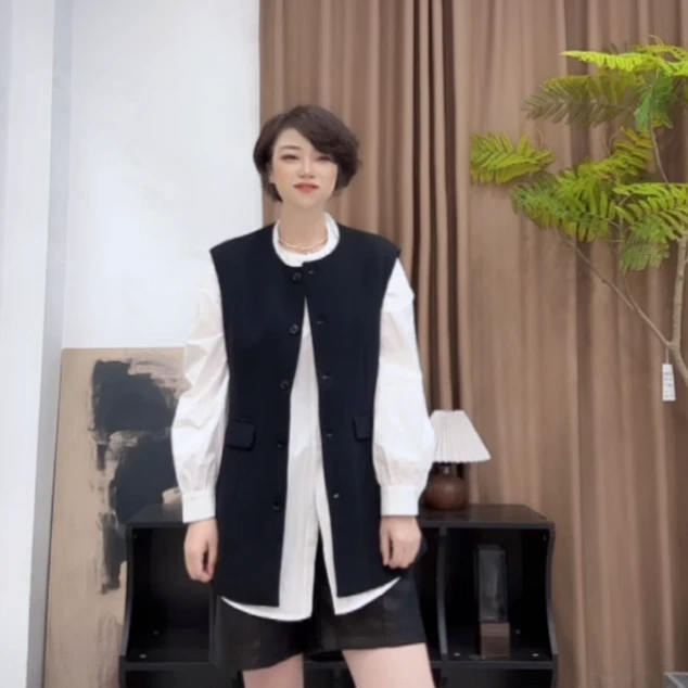【U.M】A4腰女士裙摆精致马甲显瘦气质