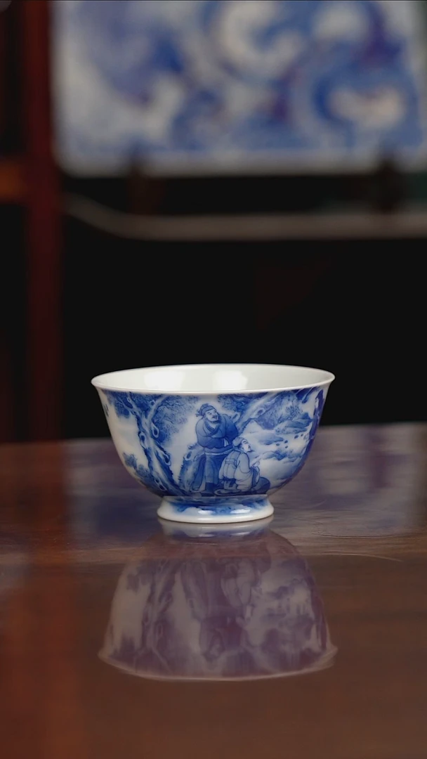 晓竹窑青花伯乐相马图