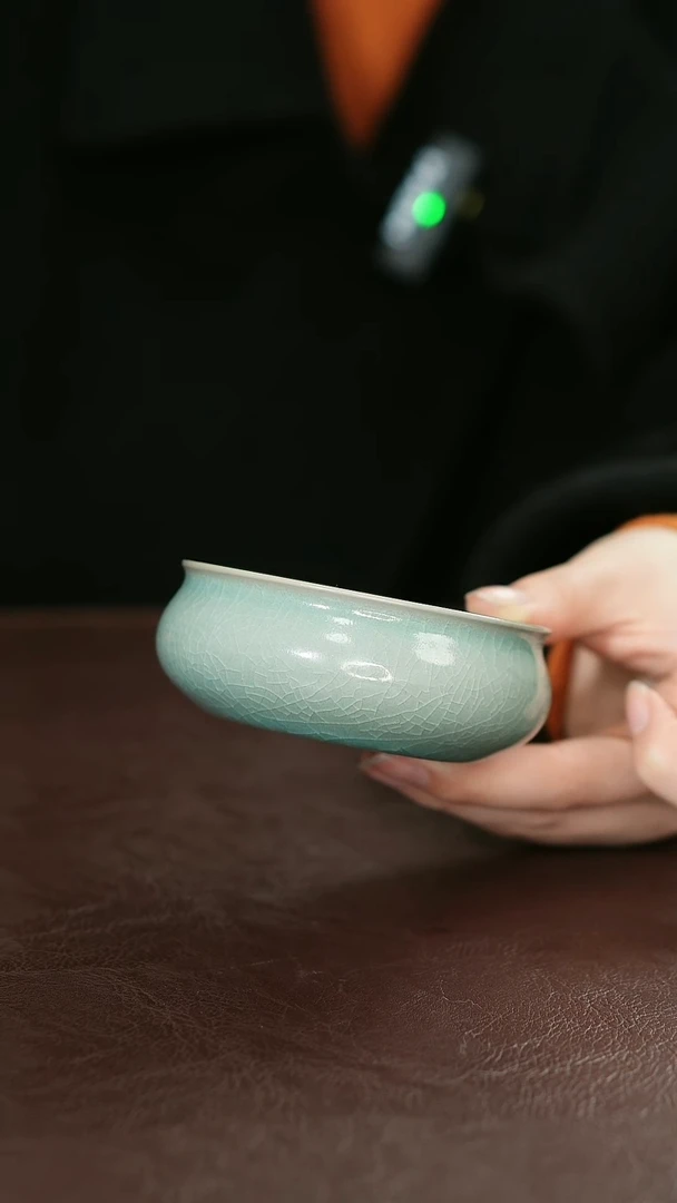 摆件瓷汝宋汝瓷原矿釉 一级普洱杯