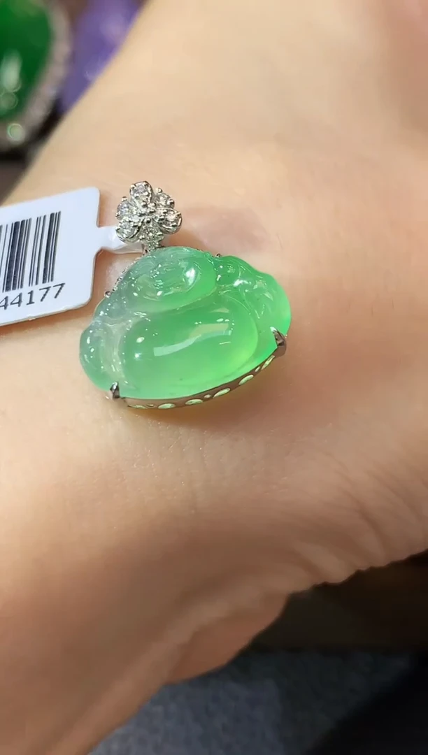 吊坠(不含链)18K金镶嵌翡翠D7