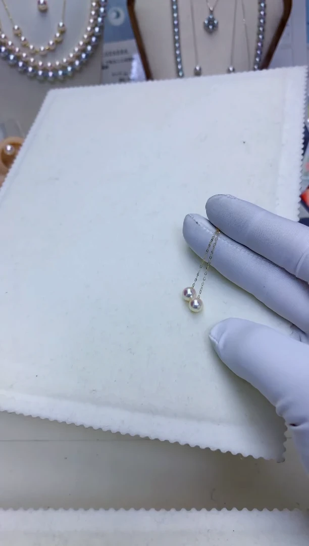 【闪购商品】海水珍珠饰品18K金镶嵌6-7设计款耳线