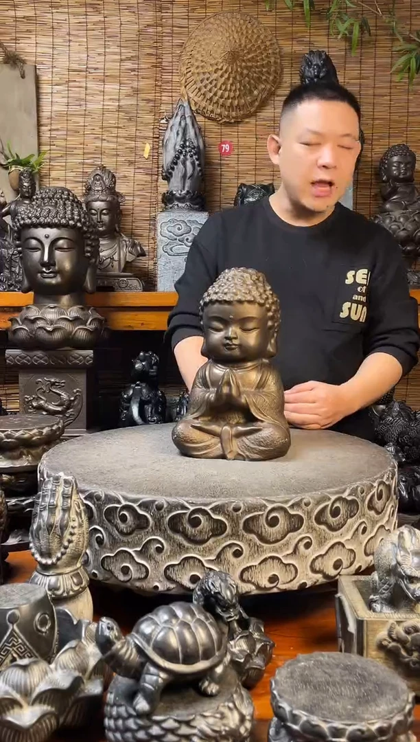 石材30宝宝佛天然青石雕刻