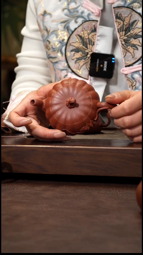 茶壶紫砂朱泥全手扁南瓜180cc左右