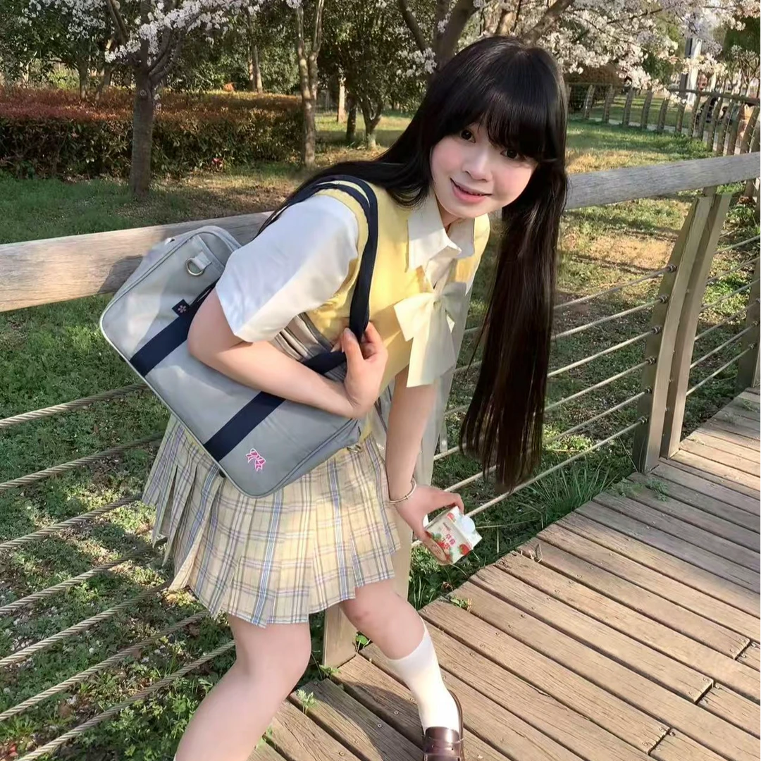 千鹤穗Jk制服原创格裙【黎朦】学院风海盐柠檬学生格子半身裙百搭