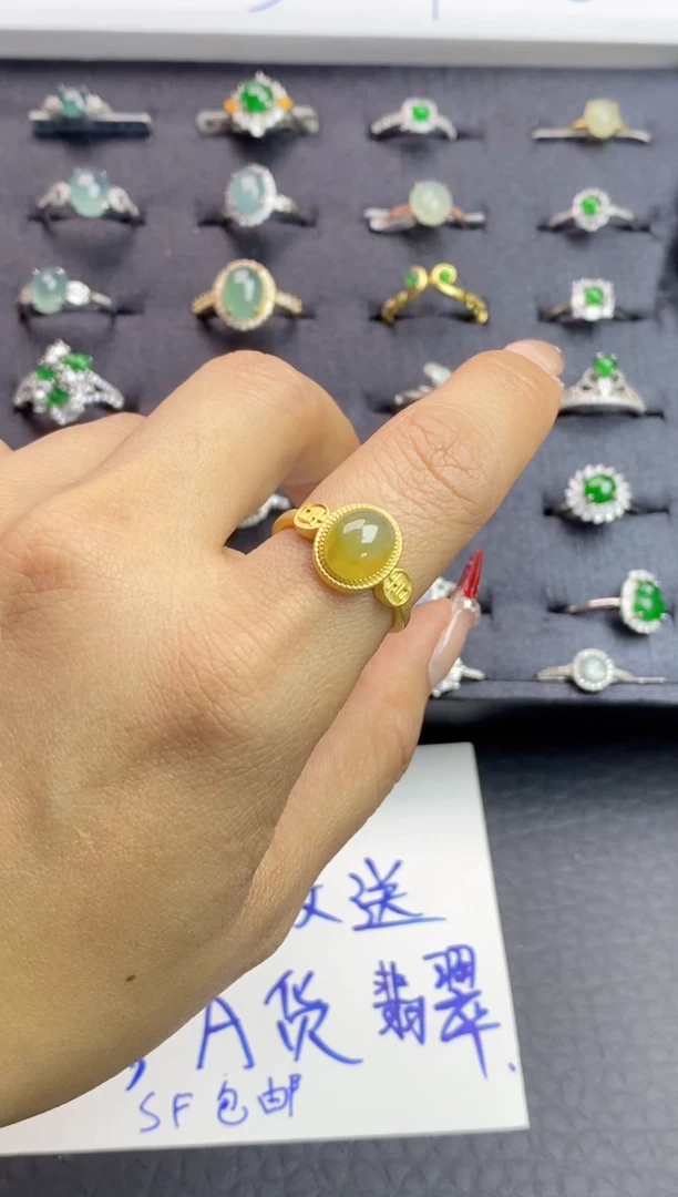 【闪购商品】翡翠戒指银S925镶嵌女士戒指