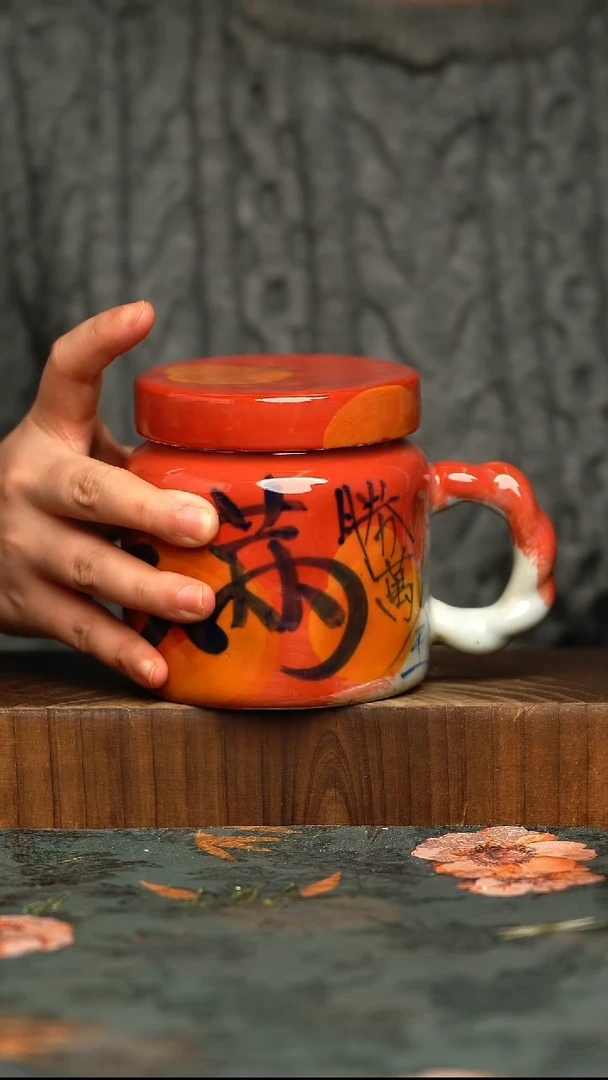 杯釉下彩手工手绘同款陶器