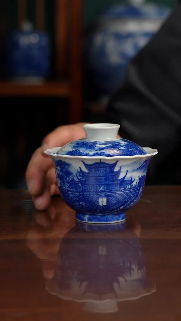 自成堂柴窑青花岳阳楼