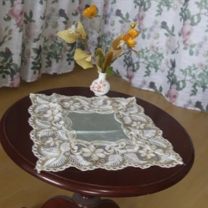 ZN016-2金丝绒【40*40/对】502绿色金丝绒毛巾立体绣桌布茶几布