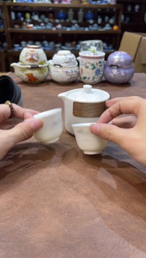 真的很便宜超好看会开片的旅行茶具