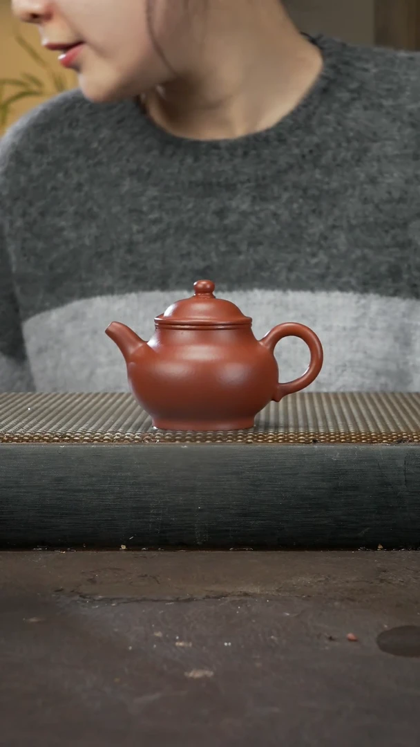 【闪购商品】紫砂茶壶朱泥 潘壶120cc 026