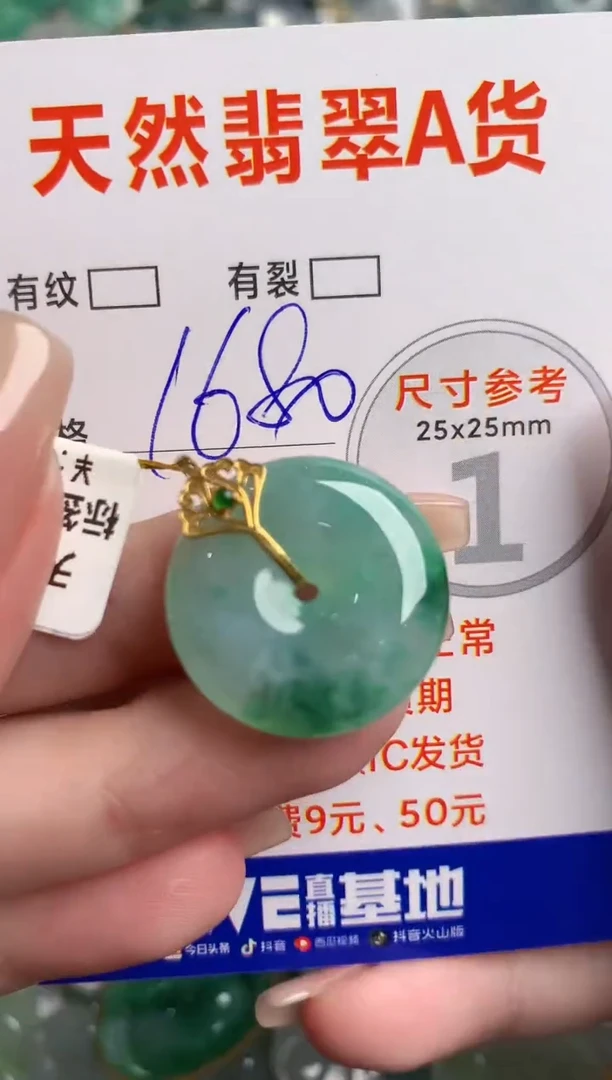 翡翠18K金镶嵌颈饰0733922486