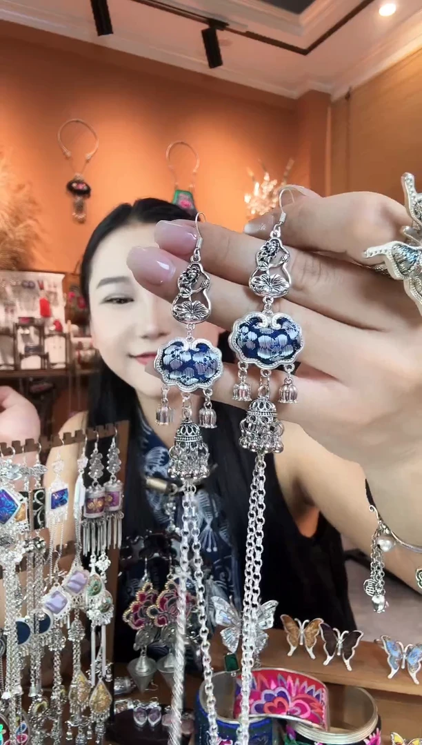刺绣纯手工民族风耳环