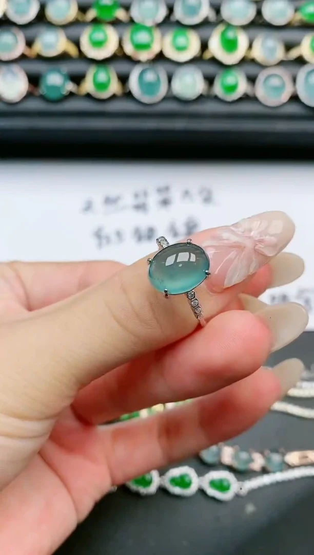 翡翠戒指银S925镶嵌11111