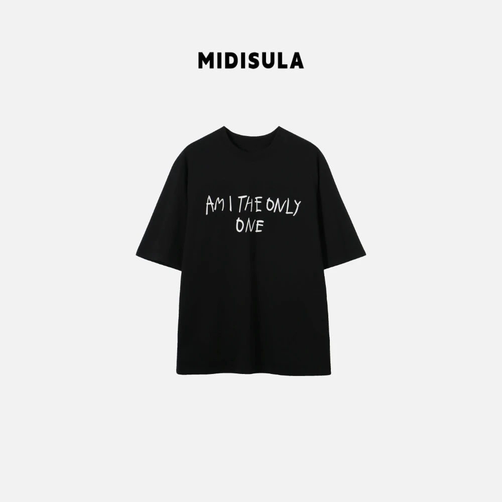 MDSL·夏季时尚百搭宽松显瘦洋气圆领破洞短袖字母印花T恤#1221