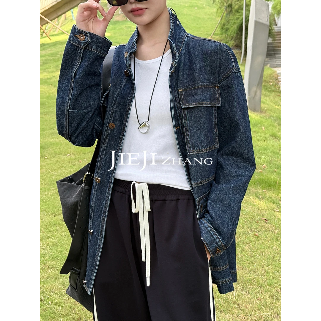 满目ManMu 【张琪专属】秋季时尚休闲百搭牛仔外套350161