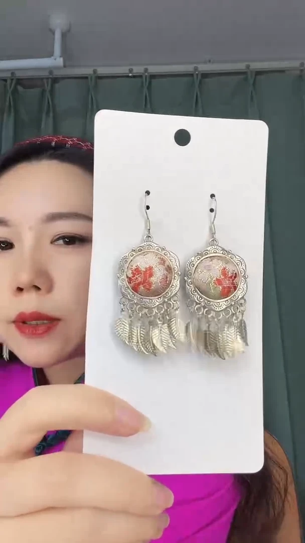 纯铜锆石合金耳环