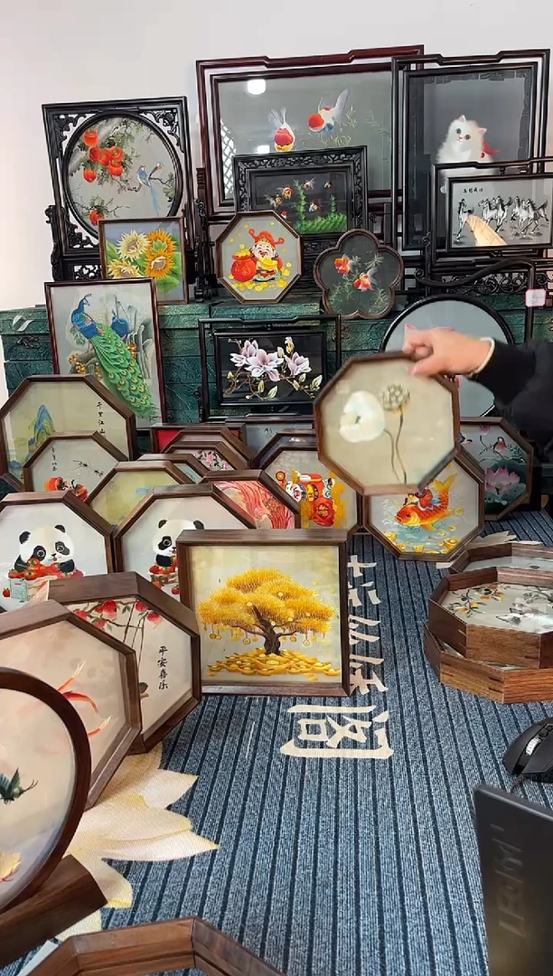 织绣纯手工刺绣摆件