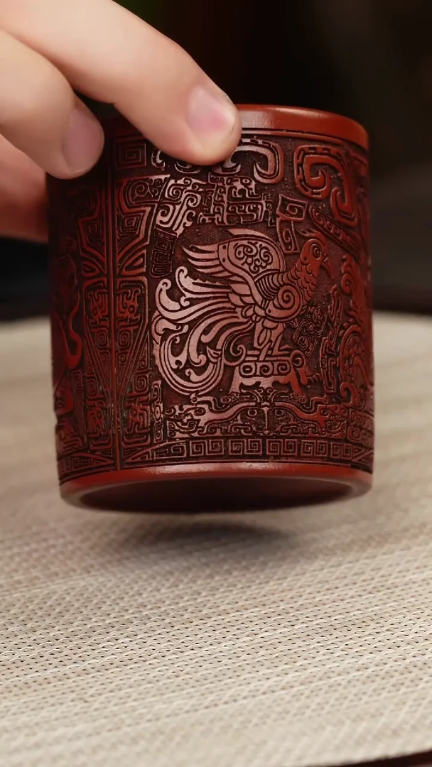 茶壶紫砂大红袍直筒主人杯