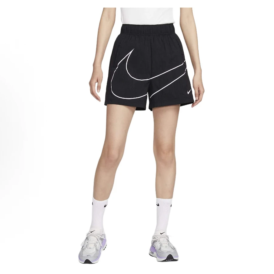 NIKE/耐克女款梭织速干运动舒适三分休闲短裤黑色运动裤HM4633010