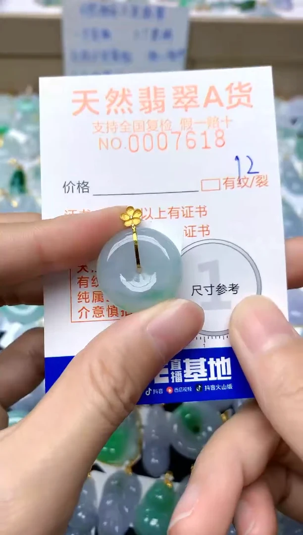 【闪购商品】翡翠颈饰18K金镶嵌12天然A货翡翠