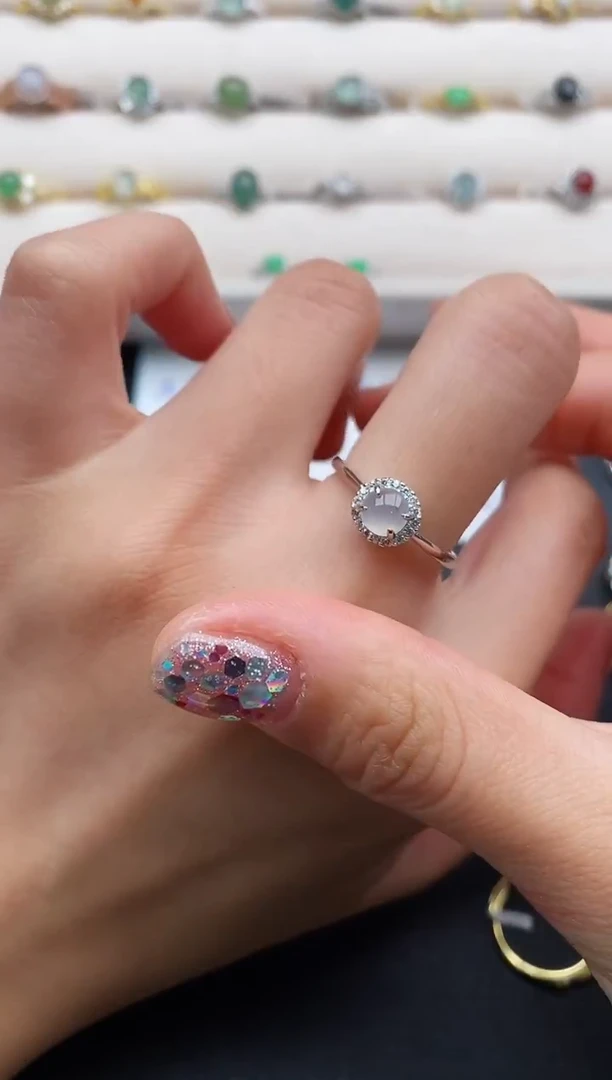 银S925镶嵌戒指翡翠55555555+1