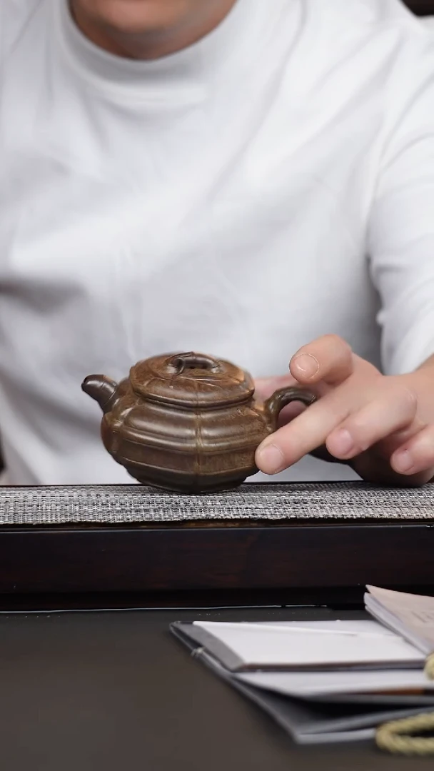 茶壶紫砂韩惠琴·柴烧锦囊竹鼓