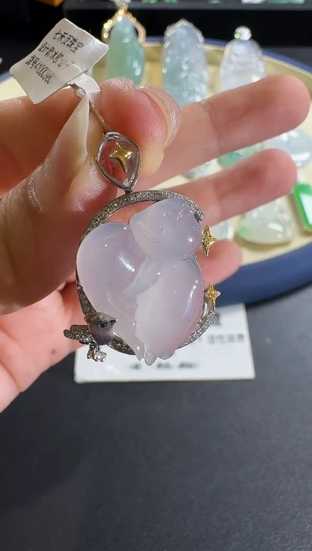 【闪购商品】翡翠颈饰18K金镶嵌【源头工厂】钻石镶嵌