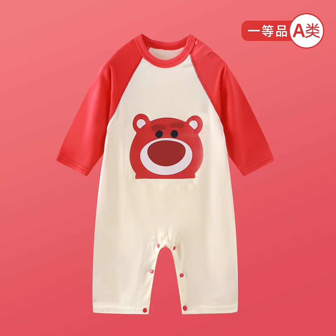 婴儿连体衣服莫代尔新生儿夏无骨哈衣薄款宝宝爬服婴儿长袖包屁衣