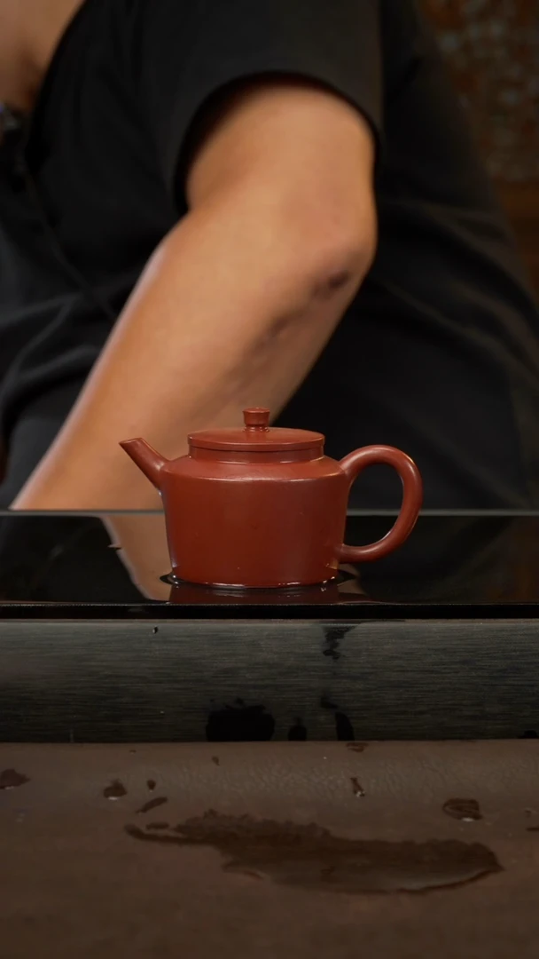 茶壶紫砂古****️99 折肩宫灯 朱泥 120cc 全手