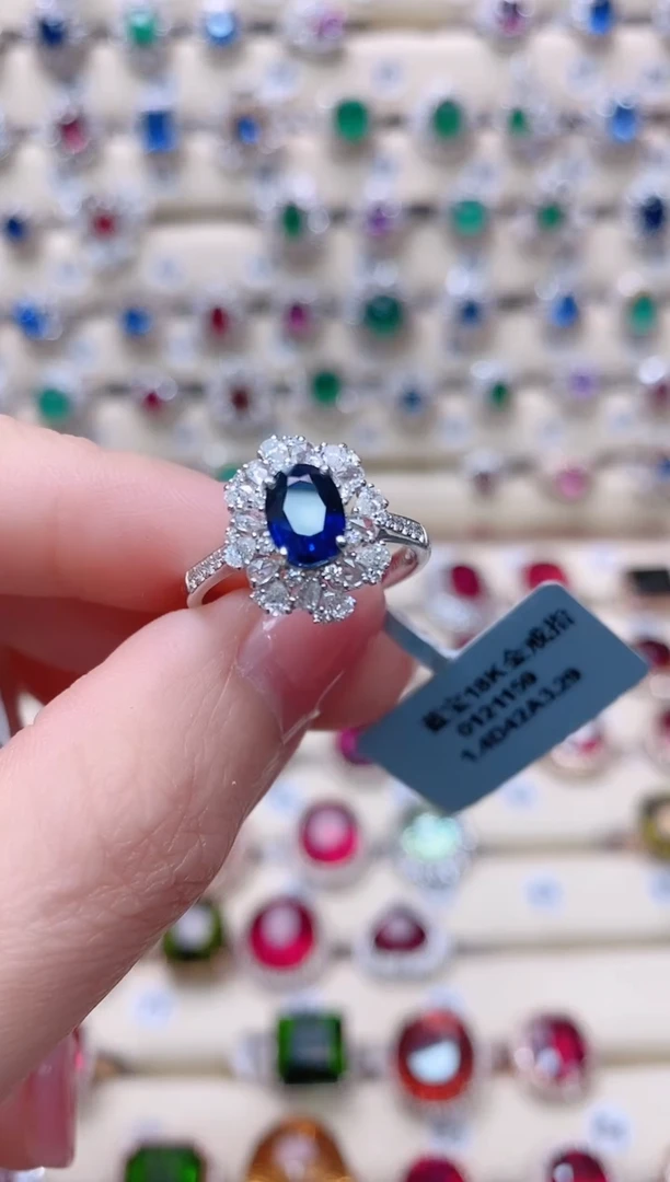 【闪购商品】蓝宝石18K金戒指18K金镶嵌1