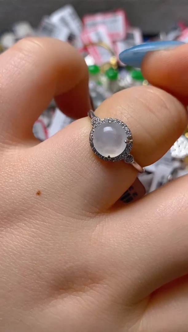 银S925镶嵌戒指翡翠百内无证书