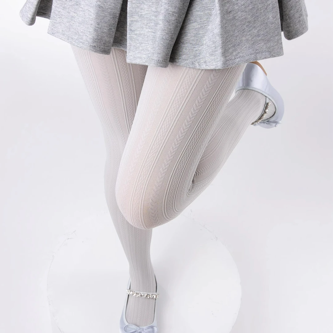 打底袜女烟灰竖条纹麦穗提花连裤袜薄款显瘦天鹅绒弹力外穿连脚袜