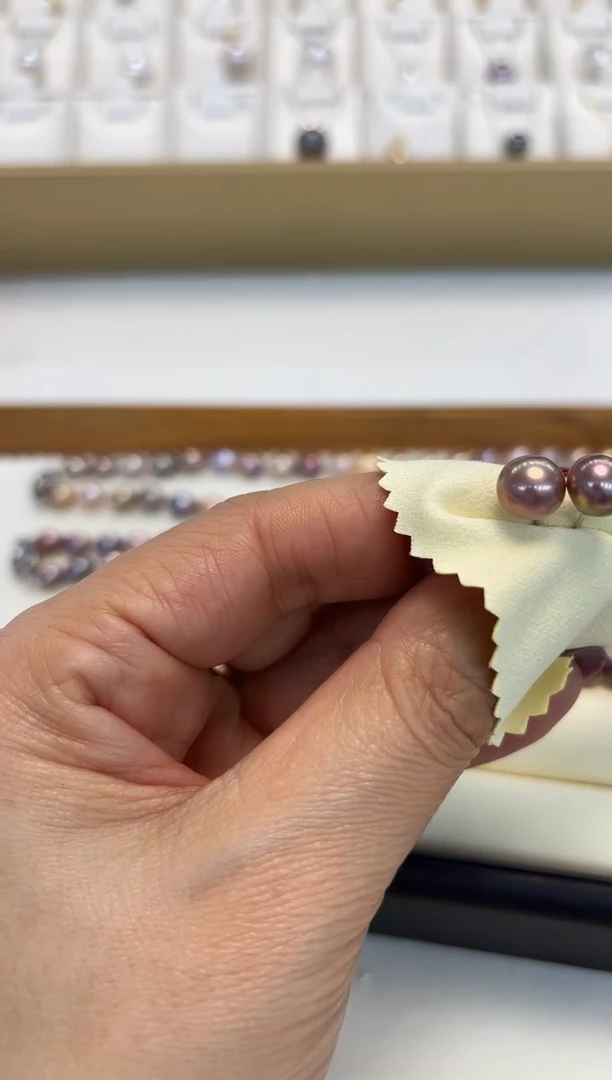 银S925镶嵌耳饰淡水珍珠5#