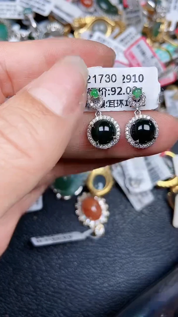 颈饰银S925镶嵌翡翠2176