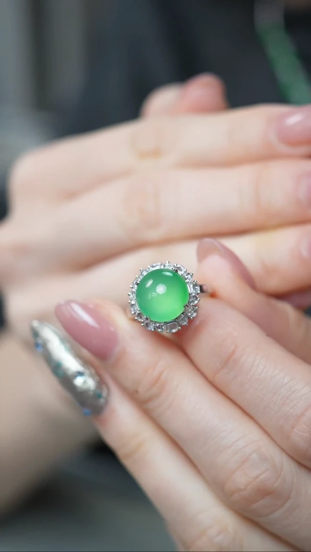 【闪购商品】翡翠戒指18K金镶嵌33-戒指/姿/YJ