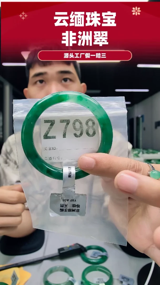 未镶嵌手镯石英质玉（非洲翠）58圈口手镯Z798