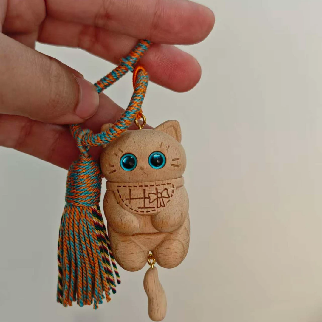 兜兜家居｜摇尾巴猫包包挂件钥匙扣