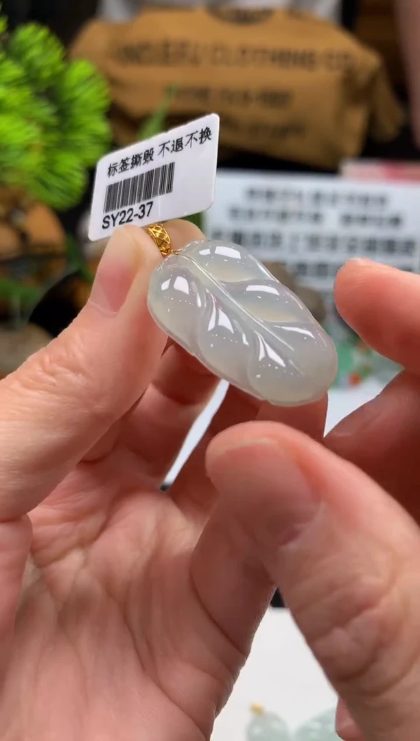 颈饰18K金镶嵌翡翠---103339多样性发其一