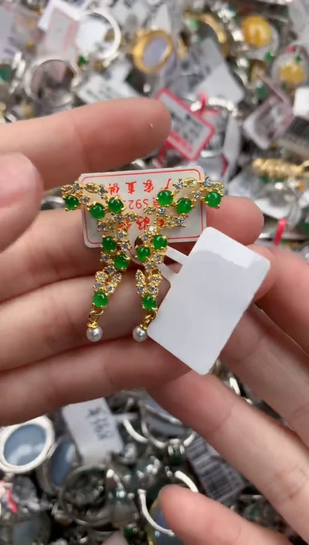 银S925镶嵌戒指翡翠101010-----7