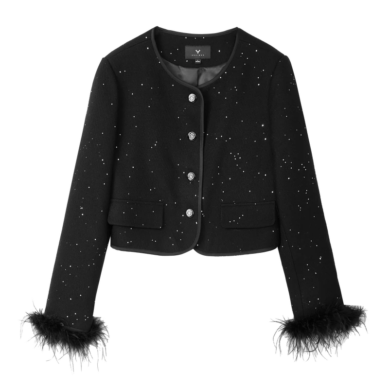 【尚雅专属】重工小香风亮片上衣N7702