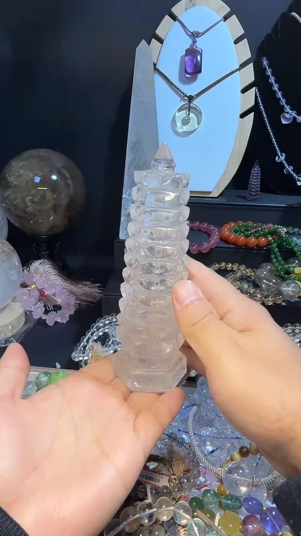 水晶摆件未镶嵌天然水晶文昌塔摆件
