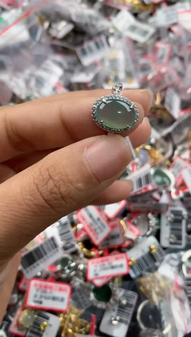 银S925镶嵌戒指翡翠111           2