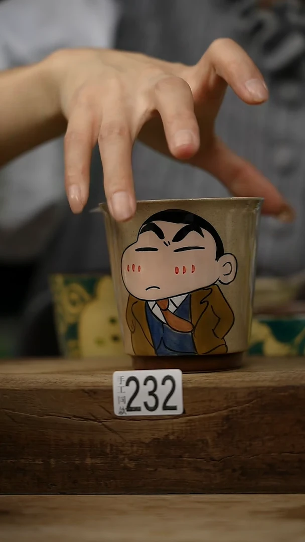 【闪购商品】瓷片新品福利 手绘卡通直筒杯